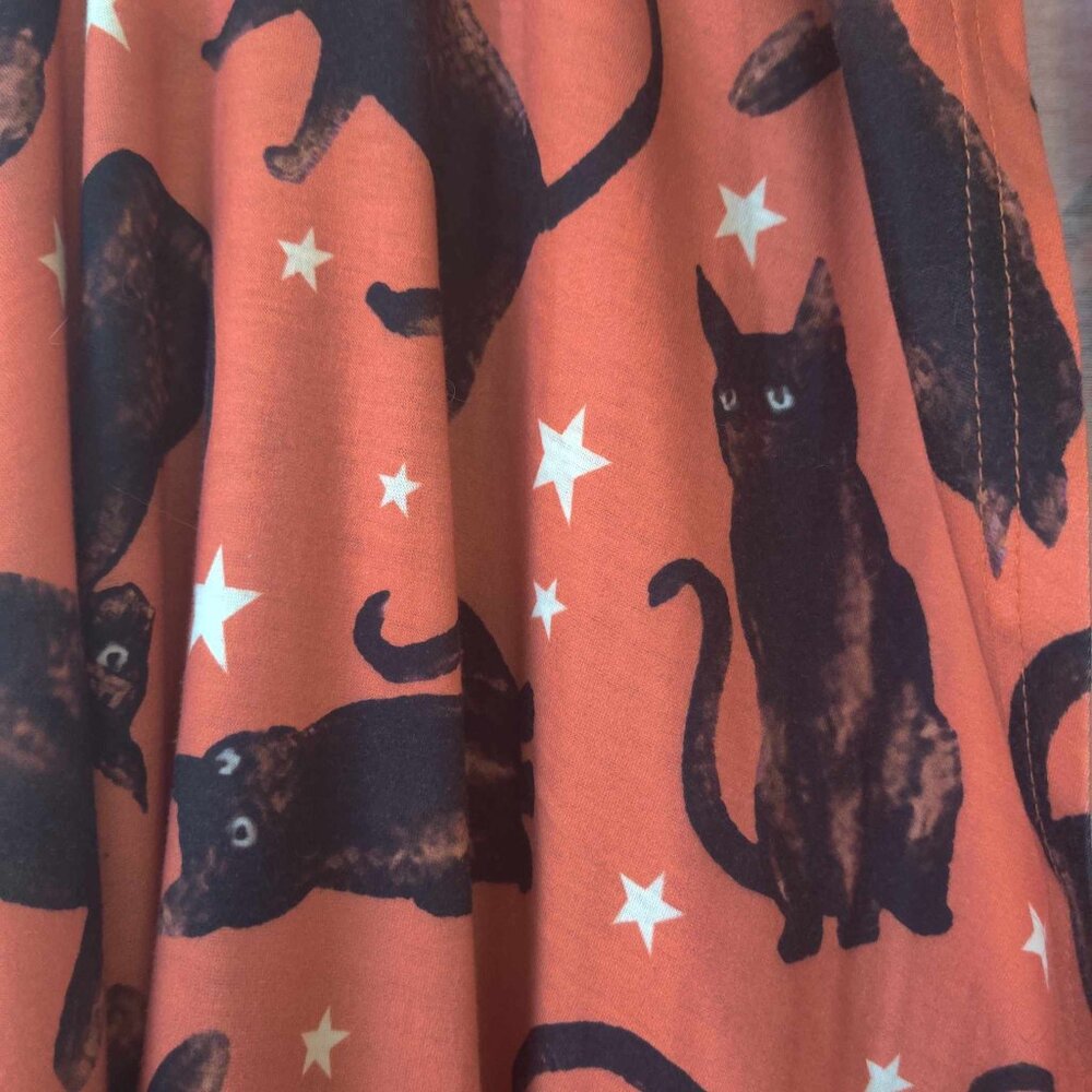Halloween Black Cat Orange Women's Cardigan, Size 3XL, New - Picture 2 of 2